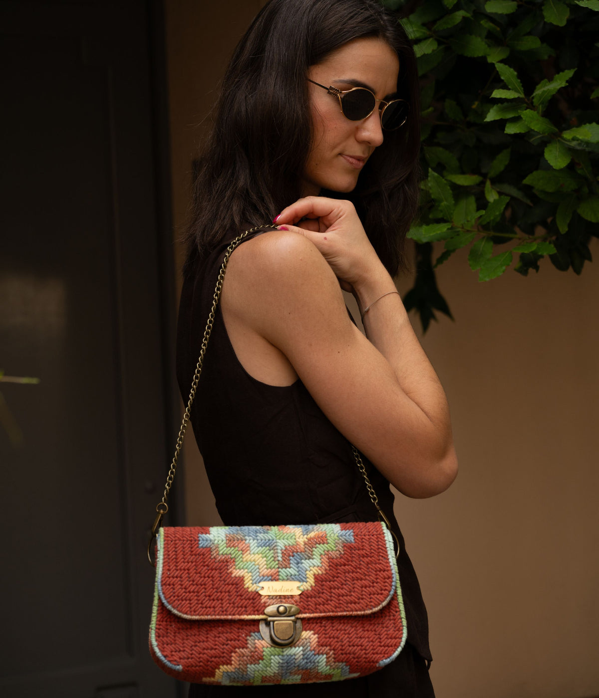 Sac pochette rouge corail