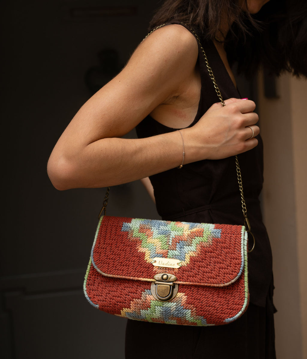 Sac pochette rouge corail