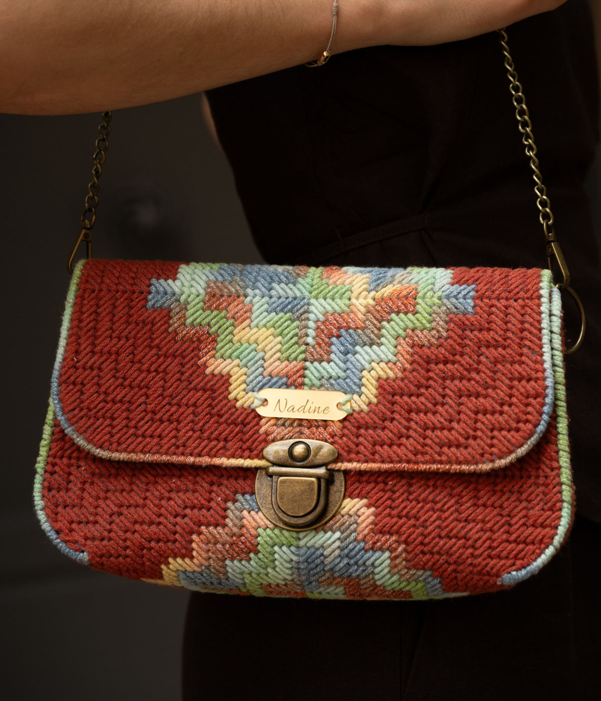 Sac pochette rouge corail