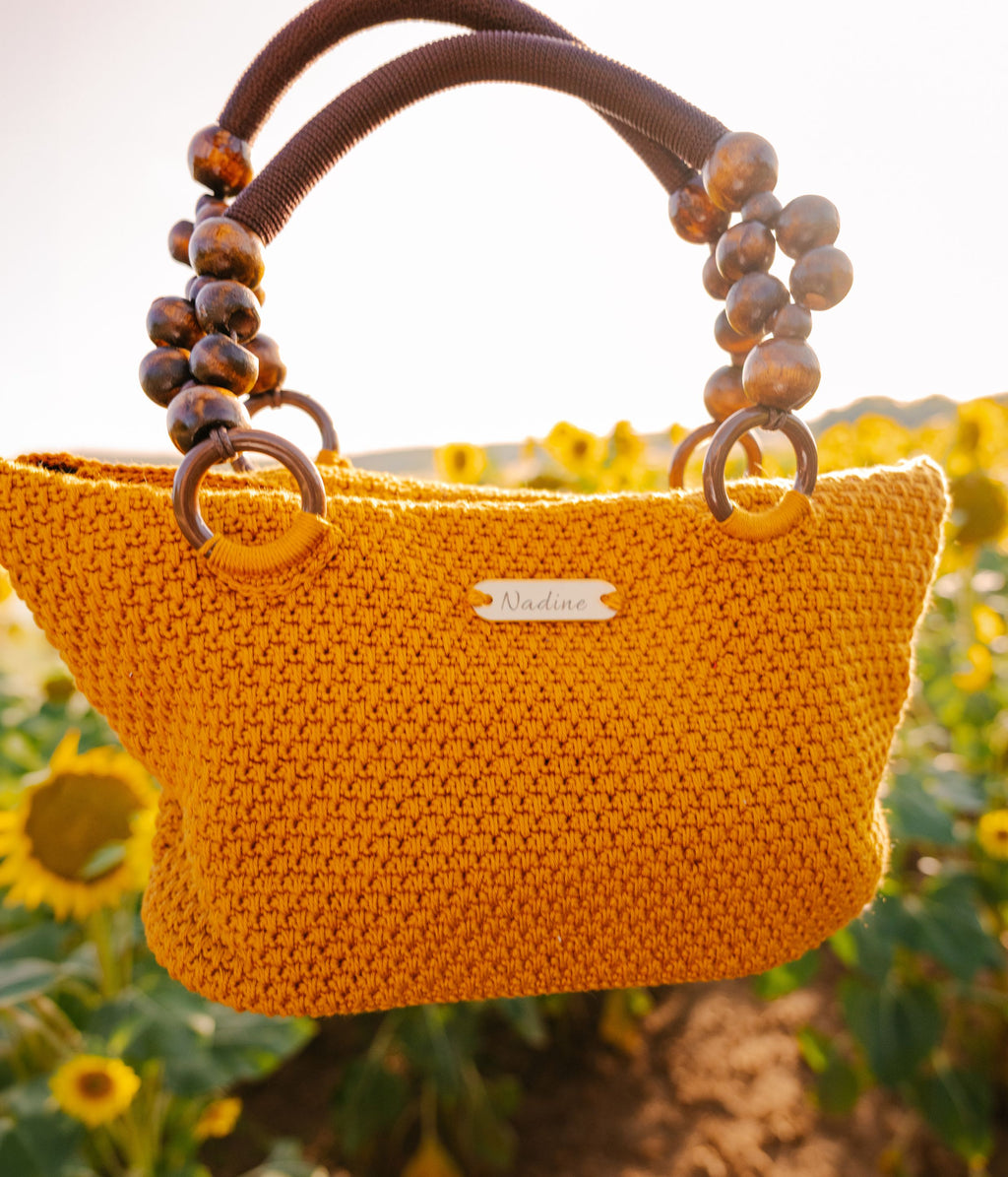 Sac cabas format moyen jaune ocre