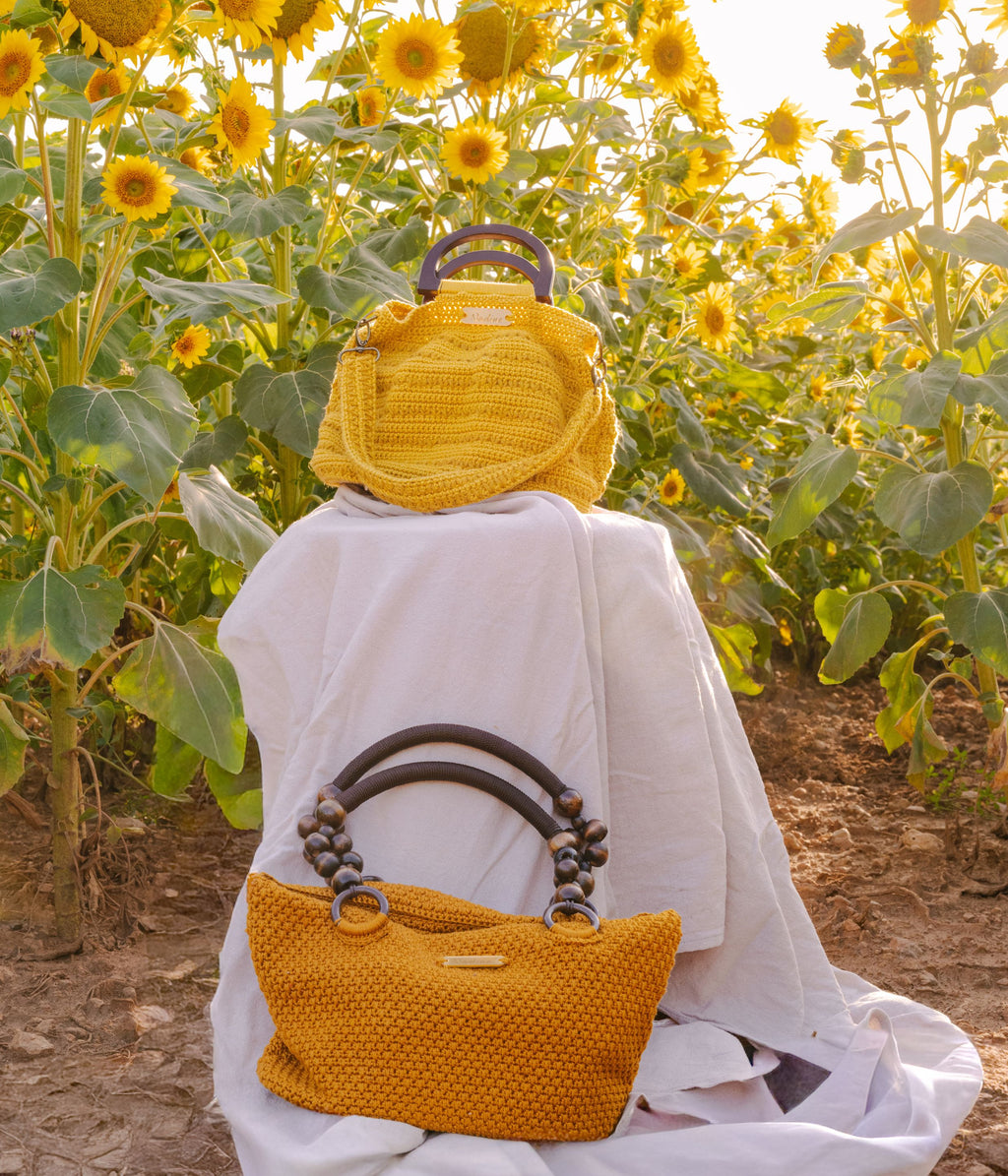 Sac cabas format moyen jaune ocre