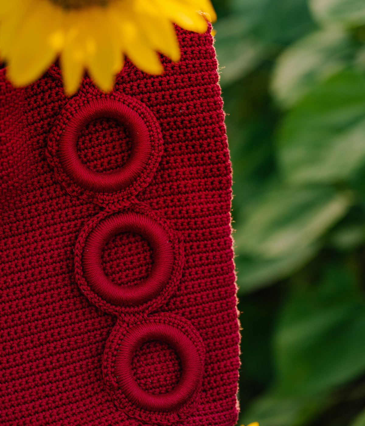 Sac cabas crochet rouge