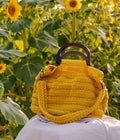 Sac en crochet jaune moutarde