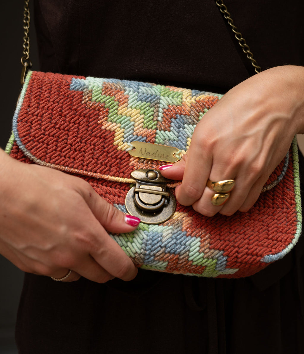 Sac pochette rouge corail