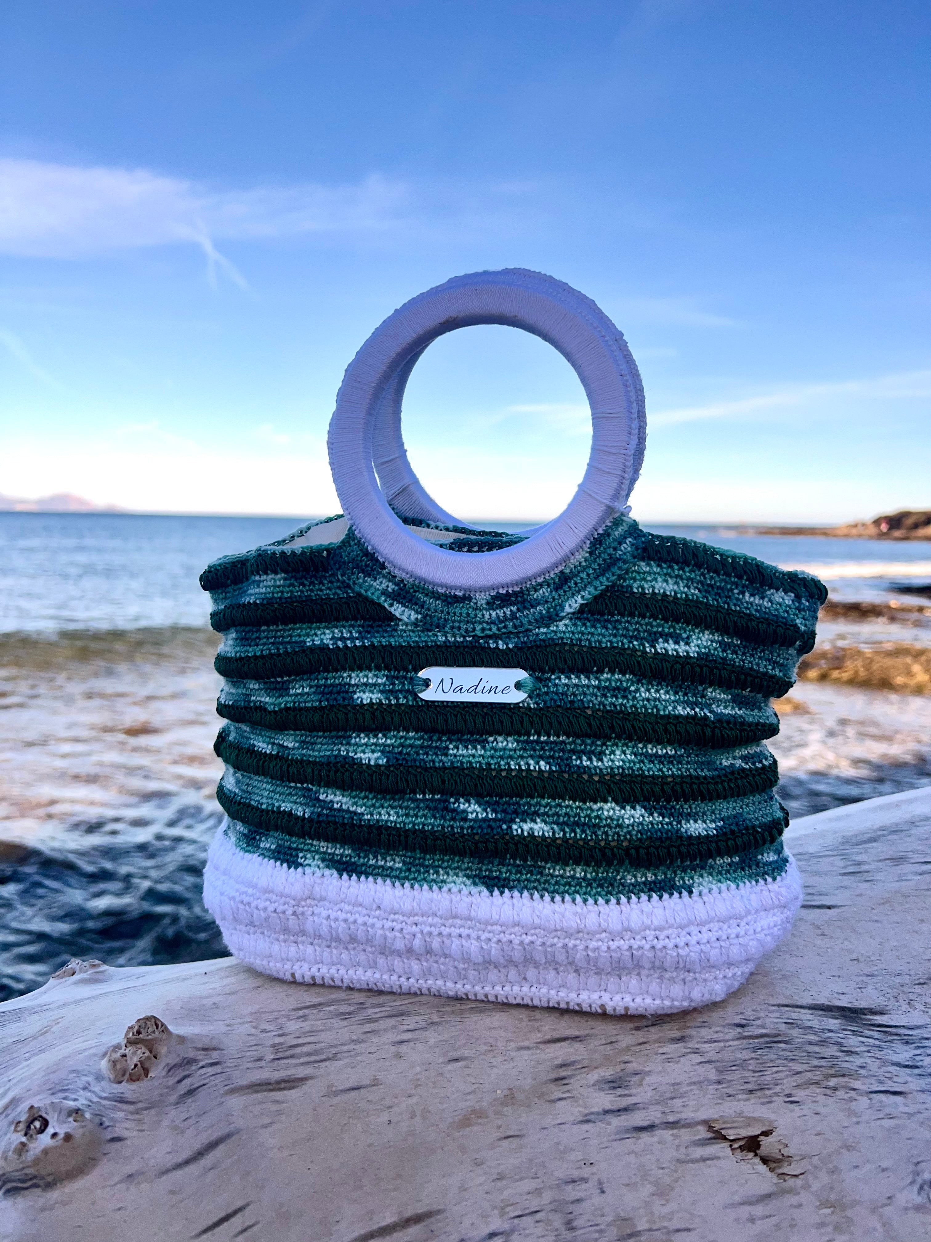 Sac à main anses rondes vert