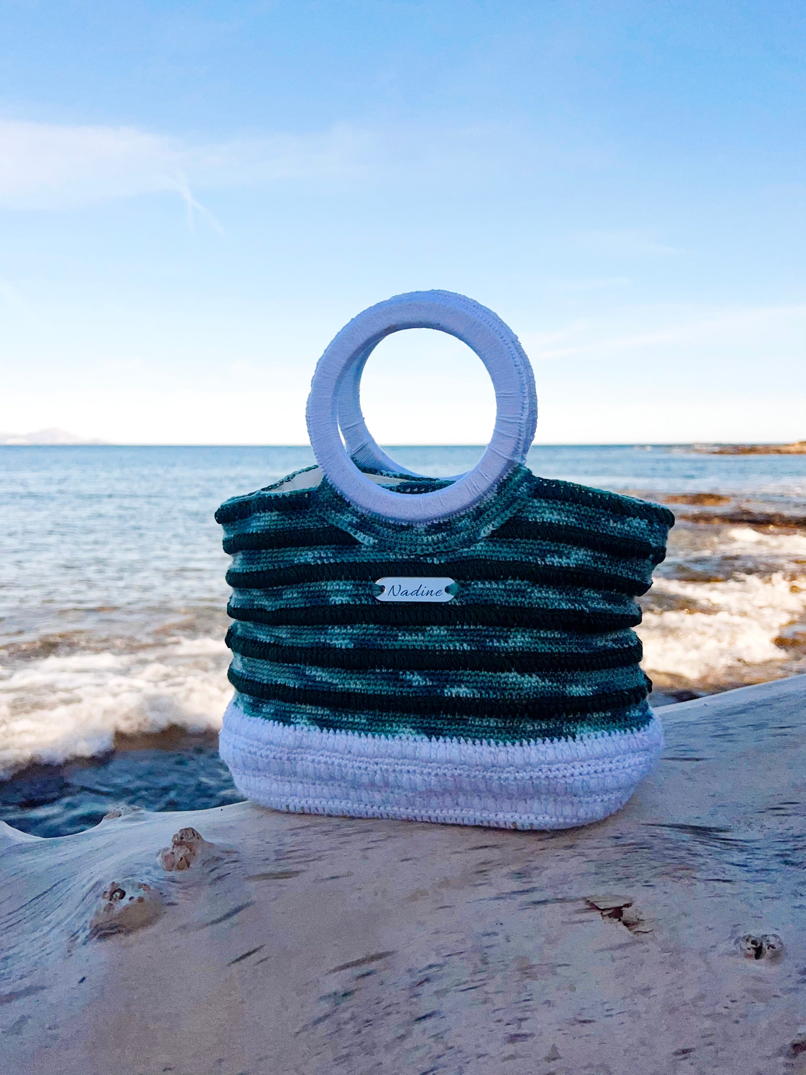 Sac à main anses rondes vert