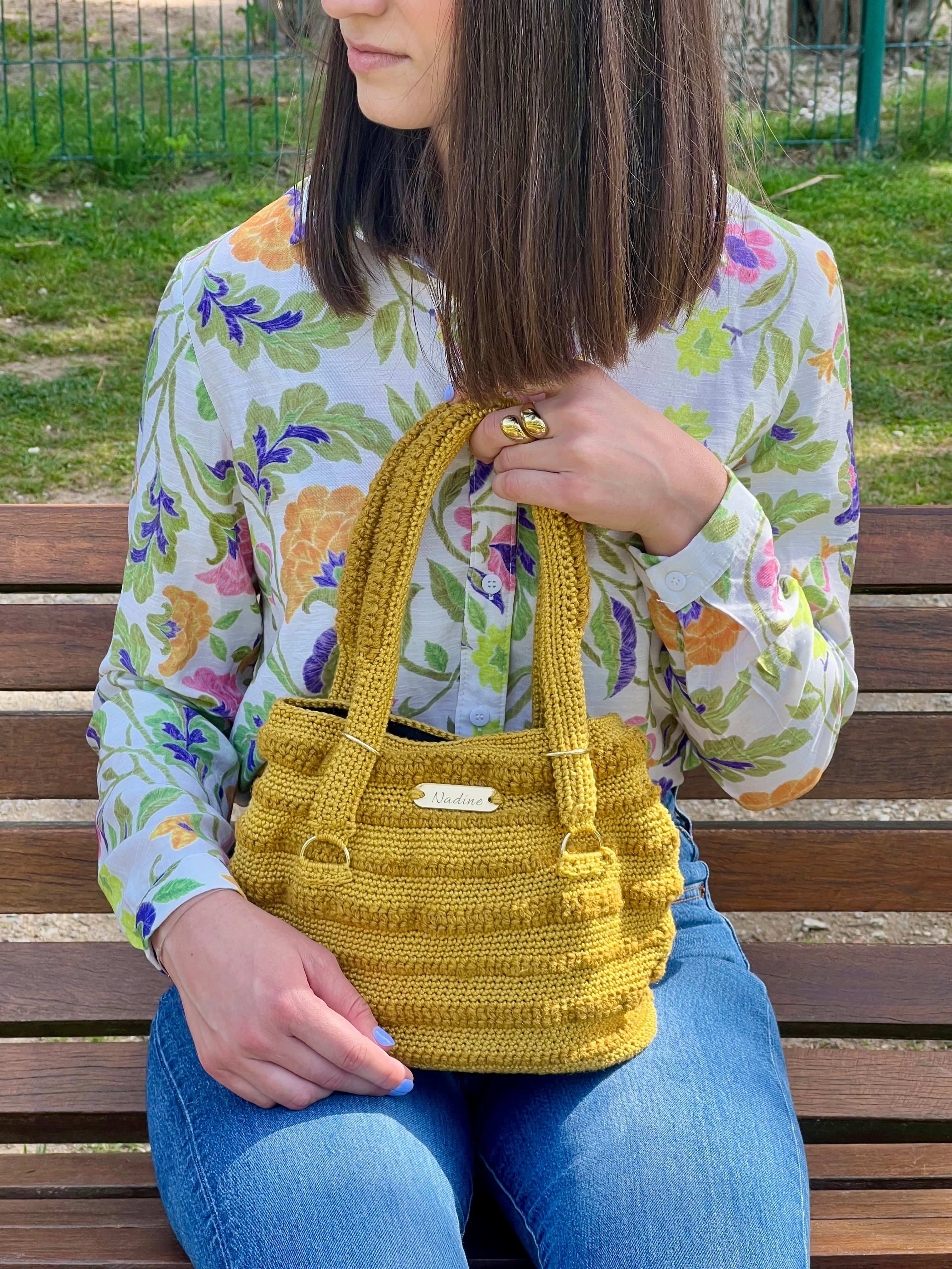 Sac à main jaune moutarde