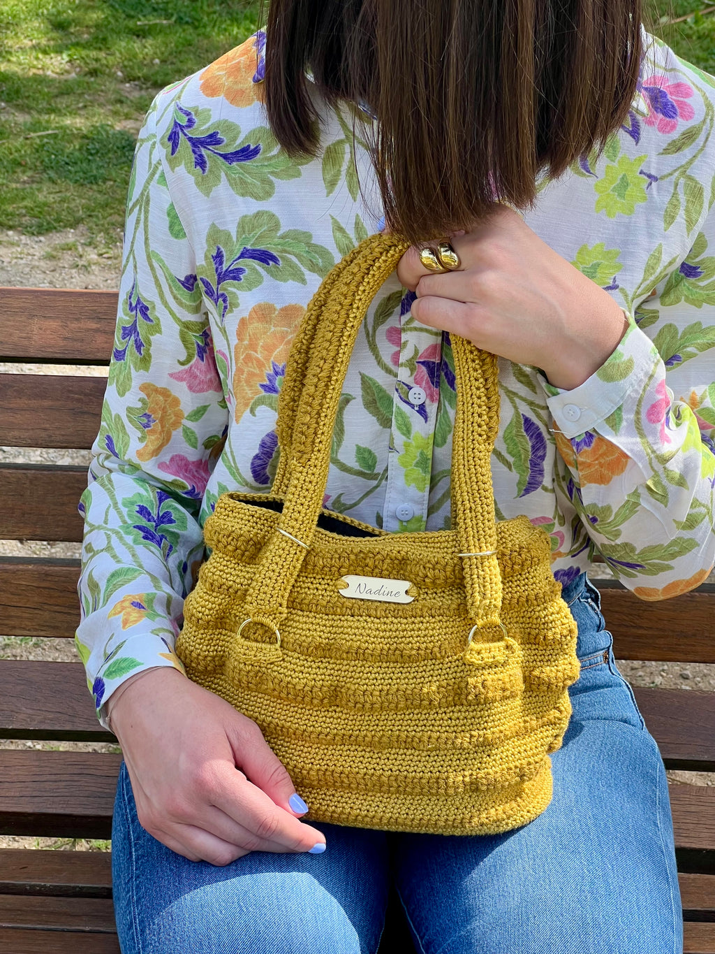 Sac à main jaune moutarde