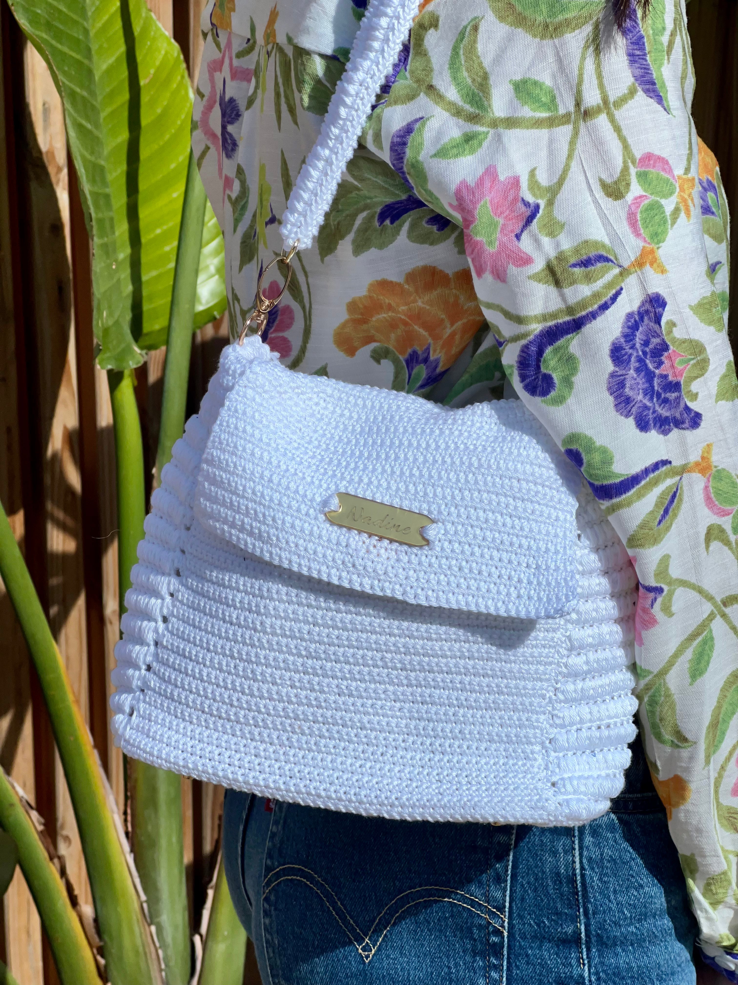 Sac bandoulière crochet blanc