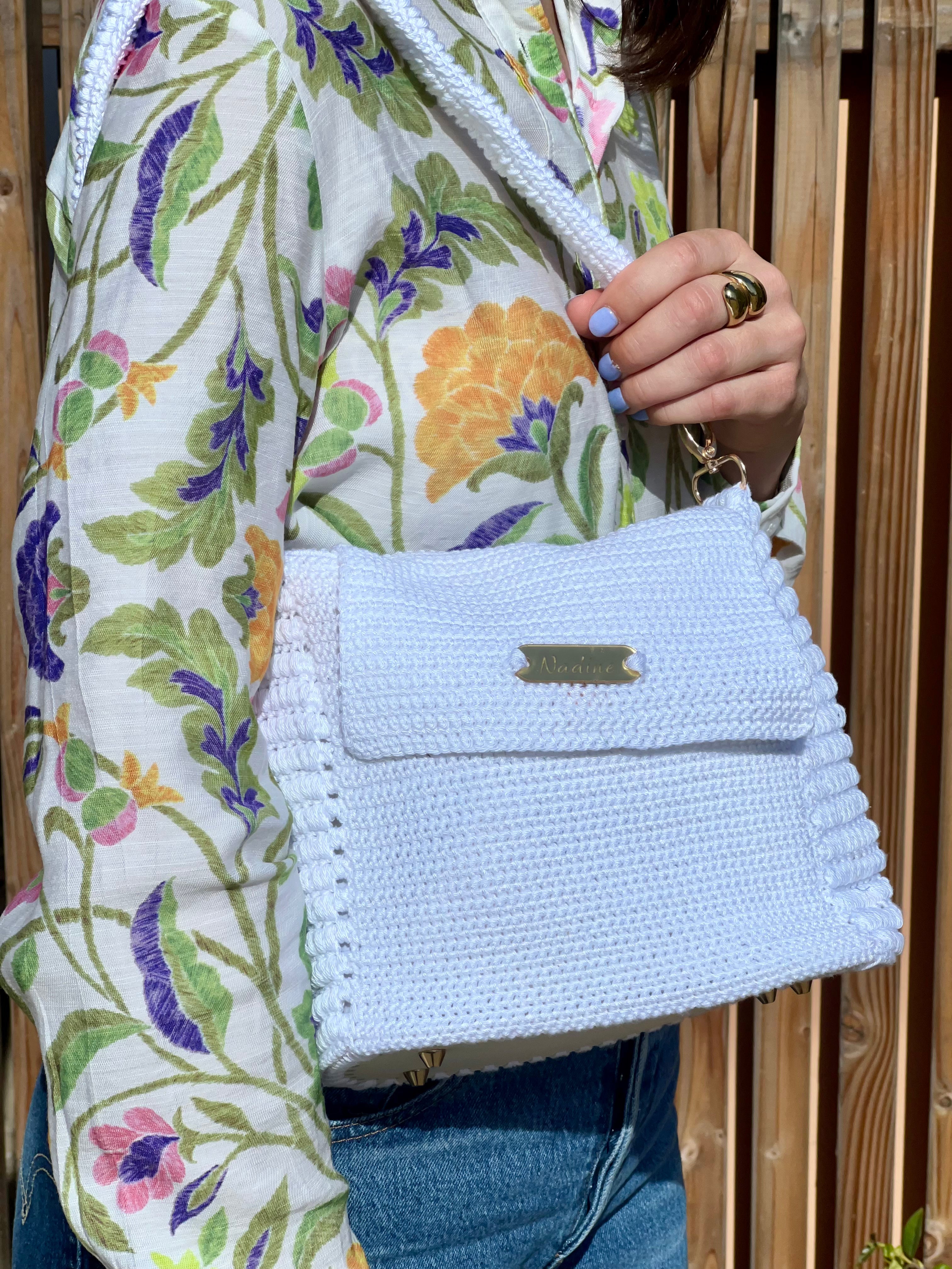 Sac bandoulière crochet blanc